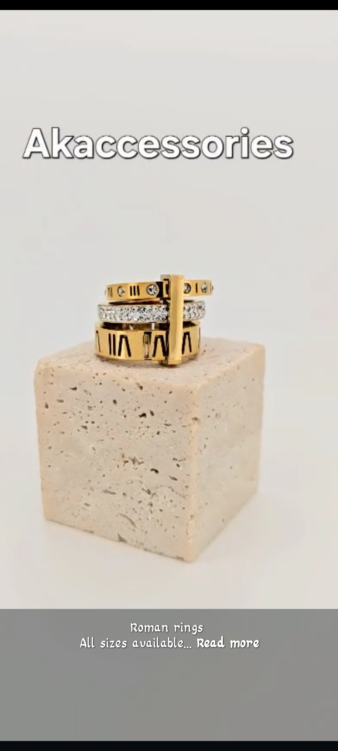 Gold Plated 3 Stack Ring